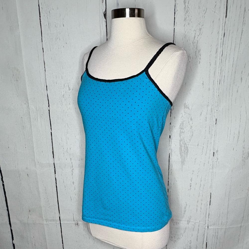 Express Blue and Black Fitted Camisole Top